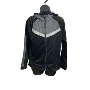 ATHLETIC‎ WORKS, Kids Gray & Black Hooded Jacket, Size 14-16 XL,Unisex